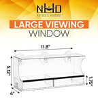 Window Bird Feeder with Strong Suction Cups, (2024) Bird House Window - Squirrel Proof Enhanced Suction, Bird Watching for Cats, Elderly - Clear Bird Feeders for Window Viewing-Bird Feeder Window Tray