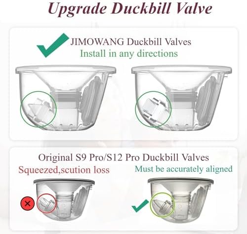 Full Set Milk Collector Cup Compatible with Only Momcozy S12 Pro/S9 Pro Wearable Breast Pump,Duckbill Valve Updated with Free Rotation,Extra 5pcs Flange Inserts,NOT for S9/S12,Replacement Parts,24mm