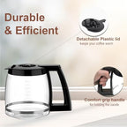 12-Cup Glass Carafe Replacement for Cuisinart Coffee Maker Models DCC-1200, DCC-1100BK, DCC-2650, CHW-12, CHW-12P1, DGB-550BK, DGB-550BK1, DGB-625BC, DGB-700BC, and SS-12 | Part# DCC-1200PRC
