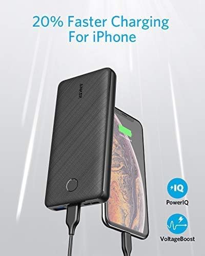 Anker Portable Charger, Power Bank, 20,000mAh Battery Pack with PowerIQ Technology and USB-C (Recharging Only) for iPhone 15/15 Plus/15 Pro/15 Pro Max, iPhone 14/13/12 Series, Samsung Galaxy (Black)