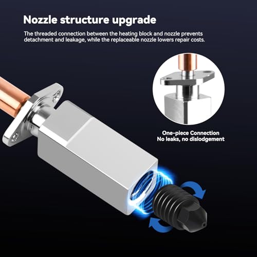 P1 Hardened Steel Hotend Kit for Bambu Lab P1P,P1S 3D Printer, Heating Block Replacement,High Speed,High Temperature Extruder Hot End, with 0.2,0.4,0.6,0.8mm Nozzle,Thermistor,Ceramic Heater