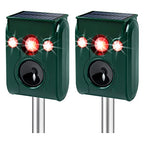 PGFIT 2 pack Solar Animal Repeller Ultrasonic Outdoor Animal Repellent Waterproof Movement LED Flashing Alarm Sound Activated Applicable toDeer,Cat,Bird,Rabbit,Squirrel,Skunk.Protecting Lawn Orchards。