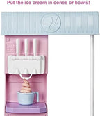 Barbie Careers Playset, Ice Cream Shop Set with Blonde Fashion Doll, Ice Cream Machine, Molds, Dough & Accessories