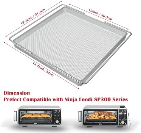 Air Fryer Basket for Ninja Foodi SP300 SP301 SP351 SP201 Series Air Fryer Oven, Stainless Steel Air Fryer Tray Replacement for Ninja Foodi Air Fryer Accessories, Air Fry Basket for Oven