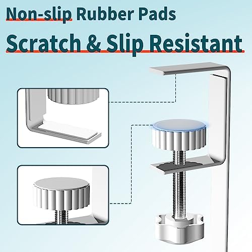 Under Desk Cable Management Tray White, No Drill Desk Cable Management Organizer with Clamp for Desk Wire Management, Desk PC Cord Organizer Accessories & Workspace Organizers for Office, Home(2 Pack)