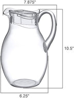 Amazing Abby - Bubbly Grand - Plastic Pitcher (96 oz, 3 Quart), Clear Water Pitcher with Lid, Fridge Jug, BPA-Free, Shatter-Proof, Great for Iced Tea, Sangria, Lemonade, Juice, Milk, and More