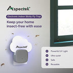 Sticky Fly Insect Trap for Indoor, Plug-in Blue Light Bug Trap, Odorless, Noiseless, Chemicaless, with 12 Packs of Sticky Glue Pads,Gray(2 Pack)