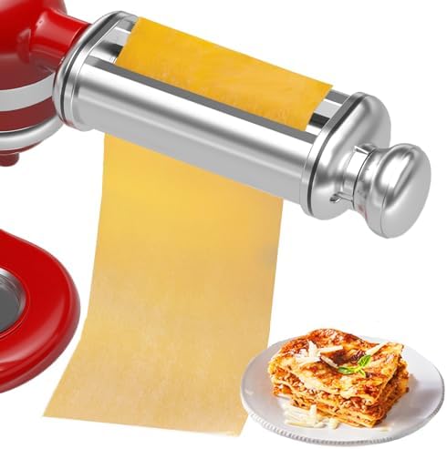 Pasta Roller for All KitchenAid Stand Mixer, Electric Dough Roller with 8 Different Thickness Adjustments, Stainless Steel Pasta Paker Attachment Kitchen Aid Accessories and Attachments