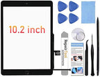 for iPad 7th/8th Generation Screen Replacement Digitizer 10.2"(A2197,A2198,A2200,A2270,A2428,A2429,A2430),for iPad 7/8 Screen Replacement Parts(NO LCD),+Home Button+Pre-Installed+Repair Tools(Black)