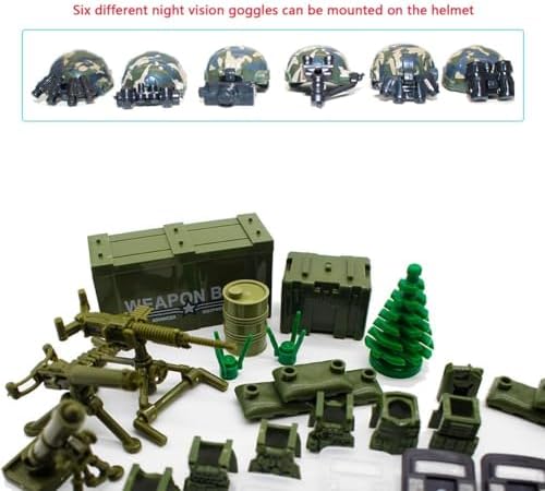 200+ Pcs Military Weapon Pack Accessories Kits Toys, Swat Team Building Block Toys, Military Soldier Style Weapon Sets, Army Equipment Gear Sets, Accessories Compatible with Major Mini figure
