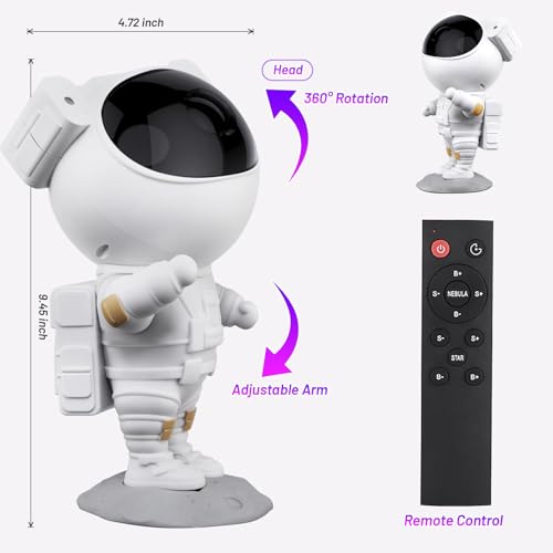 Astronaut Galaxy Projector Night Light,Star Projector with Nebula,Timer and Remote Control, Kids Room Decor Aesthetic, Christmas, Birthday, Valentine's Day