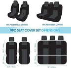 BDK PolyPro Car Seat Covers Full Set in Solid Beige, Front and Rear Split Bench Seat Covers for Cars, Easy to Install Car Seat Cover Set, Car Accessories for Auto Trucks Van SUV - Solid Beige