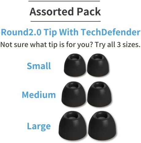 Comply 500 Core Series | Memory Foam Replacement IEM Ear Tips for KZ, Moondrop, FiiO Sennheiser & More | Superior Noise Isolation, Ultimate Comfort, Secure Fit | Round, Black (S/M/L) (3 Pairs)