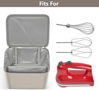 Digital Hand Mixer Carrying Bag for KitchenAid 5/6/ 7/9 Ultra Power Speed Hand Mixers, Portable Travel Storage Case Bag with Handle for Kitchen Aid Mixer Accessories (Box Only) (Beige)