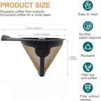 Reusable Coffee Filter Baskets 2PC, Cone Coffee Maker Filter Replacement Compatible with Ninja Coffee Maker CM305, CP301, CP307C,CM401, 8-12 Cup Coffee Permanent Filters for Cuisinart Coffee Maker