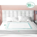 MILDPLUS Disposable Bed Pads 30“X36” (50pcs) Extra Large Underpads for Incontinence Disposable Pads for Adult, Bedwetting Child or Pets (90g/Piece, 7g SAP)