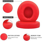 Link Dream Replacement Ear Pads for Beats Solo 2 & 3 - Memory Foam Earpads Cushion Cover for Wireless Headphones (Red)