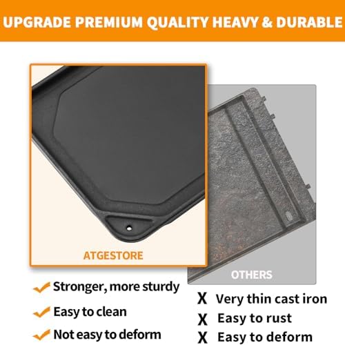 4396096RB Griddle Replacement for Whirlpool stove Parts Top Griddle Plate, W10297135 Cast Iron Griddle for Maytag, Kitchenaid, Jenn Air, Amana, Gourmet Gas Range Cooktop Parts Burner Griddle Pan 1 Pcs