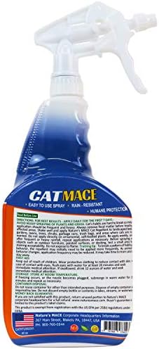 Nature's MACE Cat Repellent Spray, 40 Ounce, Cat Repellent Spray, Keep Cats Out, Train Your Cat to Stay Out, Cat Training Tool, Cat Repellent Indoor & Outdoor, Cat Scratch Deterrent, Peppermint Scent