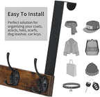 YINMIT Over The Door Hooks Heavy Duty, Vintage Wood Over Door Hanger Hook, Over The Door Coat Towel Rack for Hanging Towels, Clothes, Hats, Scarfs, Handbags, Back of Bathroom Door (Matte Black)