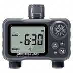 Moistenland Hose Timer, Irrigation Timer, Lawn & Garden Watering Equipment, with Rain Delay/Manual/Automatic Watering System, IP54 Waterproof, 3.1 Inches Large Screen(2 Outlets)