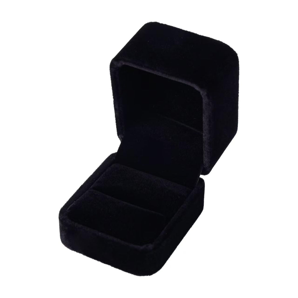 Black Velvet Ring Box – Luxury Soft Velvet Jewelry Gift Box for Engagement, Wedding, Proposal & Storage (2.5″ Square)