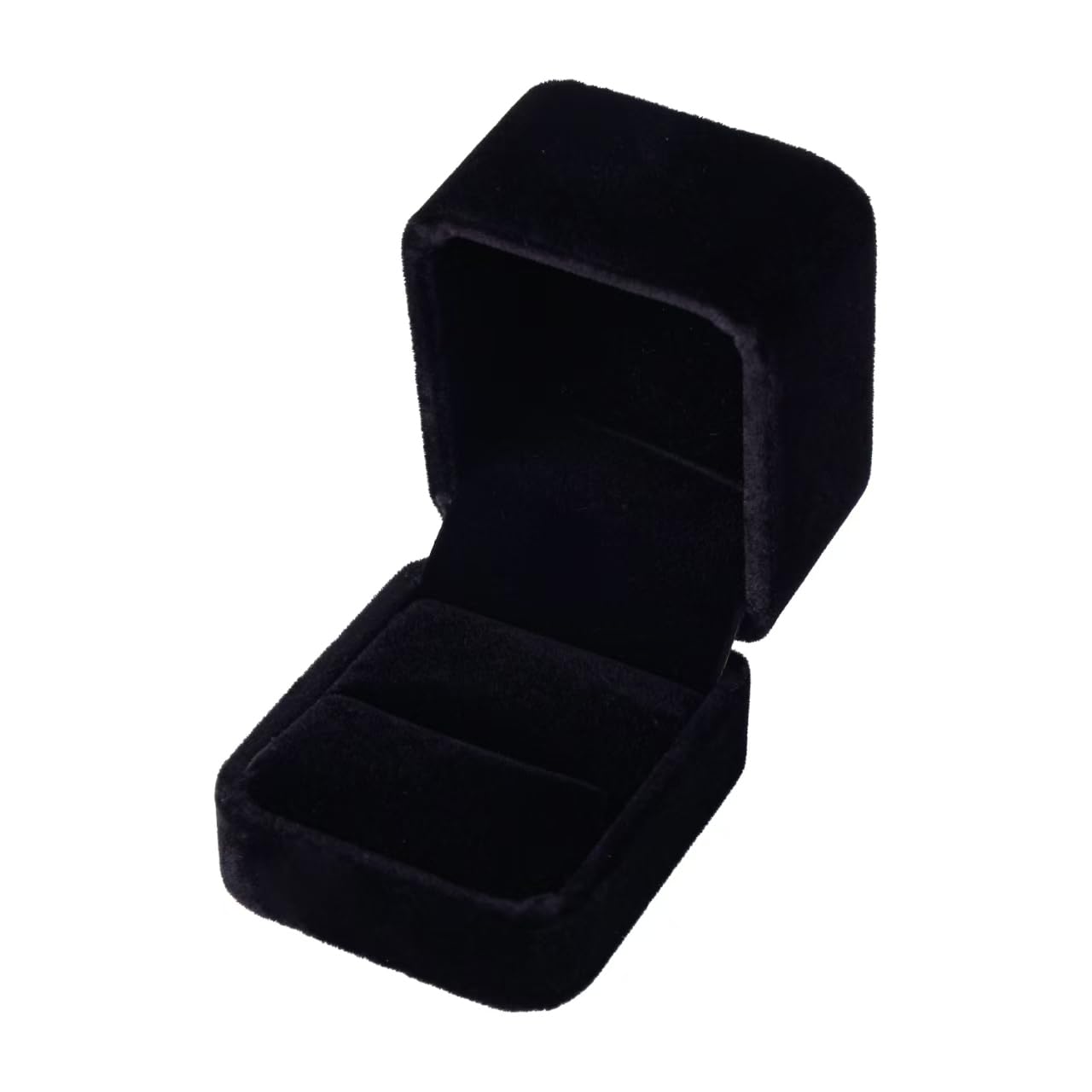 Black Velvet Ring Box – Luxury Soft Velvet Jewelry Gift Box for Engagement, Wedding, Proposal & Storage (2.5″ Square)