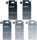 SpinFit NEO for IEM - M - Silicone Patented Eartips for Replacement, Secure Fit and Supreme Comfort, Reduce Allergic Reaction, One Set Fits Normal and Thin Nozzles (1 Pair)(with Inserts)