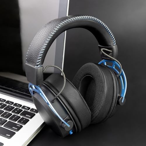 SOULWIT Mesh Fabric Replacement Earpads Cushions for HyperX Cloud 1/2/3/Pro/Core/Alpha/Alpha S/Alpha Pro/Flight/Flight S/Stinger/Stinger S, CloudX Stinger/Stinger Core/Flight Headset - Black