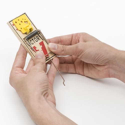 Victor M035-12 Plastic Pedal Easy Set Sustainably Sourced FSC Wood Snap Mouse Trap - 12 Traps