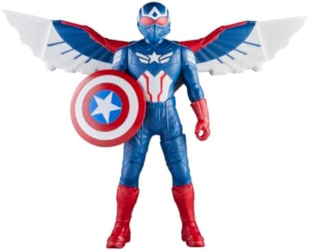 Marvel Avengers Captain America: Brave New World Flight Mode Action Figure with Accessories, 9-Inch-Scale (22 cm) Super Hero Toys for Kids Ages 4+