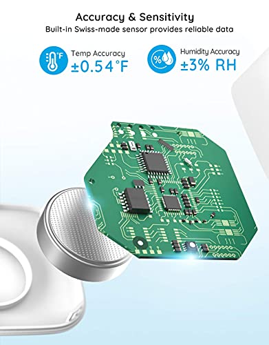 Govee Bluetooth Hygrometer Thermometer, Wireless Thermometer, Mini Humidity Sensor with Notification Alert, Data Storage and Export, 262 Feet Connecting Range, 2 Pack