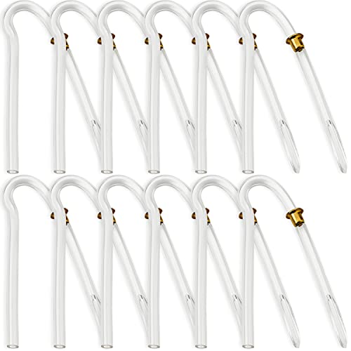 Hearing Aid Tubes - Size #13 Preformed BTE Earmold Tubing - (Pack of 12) 3.5 x 2mm with Gold Tube Lock Replacement Tube - Flexible Medium Wall Tubes Compatible with Most Hearing Aid Brands