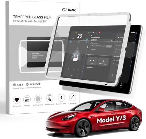 For Tesla Model Y Screen Protector Accessories 2024 2025, 15 inches Matte Tempered Glass Touch Screen Protector for Tesla Model Y (2025-2020) / Model 3 (2023-2017) Anti-Glare & Fingerprint