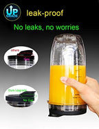 Replacement 18oz Blender Cup with Sip & Seal Lid For Nutri Ninja BL450 BL456 BL480 BL482 BL640 BL642 BL682 BN401 BN751 BN801 Foodi SS101 SS151 SS351 SS401 SS400 Ninja Blender Auto IQ Blade, 2-Pack