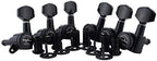 Guyker Guitar Locking Tuners (6 for Left) - 1:18 Lock String Tuning Key Pegs Machine Head with Hexagonal Handle Replacement for ST TL SG LP Style Electric, Folk or Acoustic Guitars - Black