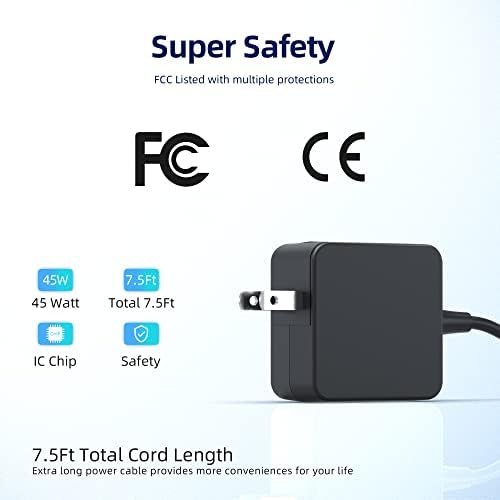 45W AC Charger Replacement Fit for Samsung Galaxy Chromebook XE930QCA XE931QCA, Galaxy Chromebook 2 XE530QDA 15.6”13.3” Galaxy Chromebook Go 14" XE345XDA-MA1TM Laptop Adapter Power Supply Cord