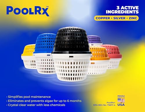 PoolRx+ Mineral Algaecide Unit + Booster Combo, Treats 7.5K-40K gallons for up to 6 Months, New Formula with Silver.