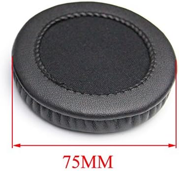 Replacement Earpads Leather Ear Cushions Spare Ear Pads Kit fit for Most Headphone Models: AKG,HifiMan,ATH,Philips,Fostex,Sony,Beats by Dr. Dre and More,Universal Diameter 75MM(1Pair Black)
