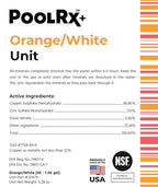 PoolRx+ Mineral Algaecide Unit, up to 6-Month Algae Control, for 5K-7.5K gallons, Orange & White, New Formula with Silver.