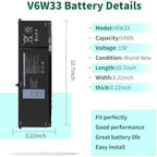 DMKAOLLK V6W33 Battery Replacement for Dell Inspiron 15 3511 3520 3515 3510 5510 5515 5518 5310 5635 5625 5630 Latitude 3320 3330 3420 3520 Vostro 3515 3525 Series TN70C 15V 54Wh