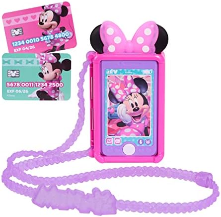 Disney Junior Minnie Mouse Chat with Me Pretend Play Cell Phone Set, Lights and Sounds, Officially Licensed Kids Toys for Ages 3 Up by Just Play