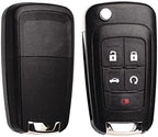 Remote Flip Key Fob Replacement Fits for Chevy Cruze Equinox Camaro Malibu Sonic Impala Buick LaCrosse Regal Verano Encore Allure GMC Terrain 2010-2021 Keyless Entry Remote Control OHT01060512 Set 1