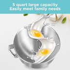 IAGREEA 5 Quarts Stainless Steel Bowl Fits For KitchenAid 4.5-5 QT Tilt-Head Stand Mixer, 304 Mixer Bowl With Handle, Replacement Mixing Bowls, Heavy Duty, Large Capacity Dishwasher Safe, Easy Clean