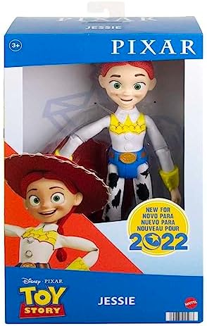 Mattel Disney and Pixar Toy Story Large Action Figure, Posable Jessie Collectible in Signature Cowgirl Look with Removable Hat, 12-inch Scale