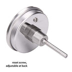 Measureman Fully Stainless Steel Bimetal Dial Thermometer, 3" Dial, 2-1/2" Stem, 50-550 deg F/10-260 deg C, -1% Accuracy, Adjustable, 1/2" NPT Back Mount