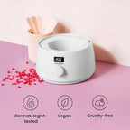 KoluaWax Premium Waxing Kit for Women - Hot Melt Hard Wax Warmer for Hair Removal, Eyebrow, Bikini, Legs, Face, Brazilian Wax - Machine, 4-Pack Beads, Accessories, White