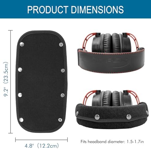 GEVO Replacement Headphone Headband Cover for HyperX Cloud ＆ Alpha,Cloud 1/2/3/Pro,Cloud X/Core,Flight,Stinger Gaming Headset,Headband Cushion Easy Installation No Tool Needed-Velvet Black