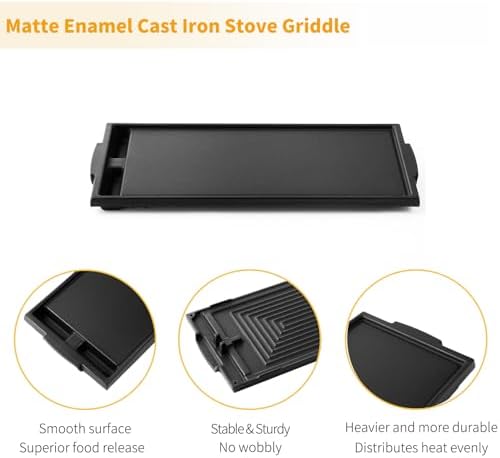 W10432544 Griddle Replacement Parts for Whirlpool Stove Parts Top Cast Iron Griddle Plate, W10432539 Kenmore Maytag Jenn Air Kitchenaid Range Parts Griddle Pan Flat Top Pan 1 Pack