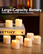Homemory 12Pack Timer Flameless LED Votive Candles, Long Lasting Battery Operated Tea Light with Timers, 6 Hours On and 18 Hours Off Cycle Automatically for Wedding, Table Decorations (Warm White)